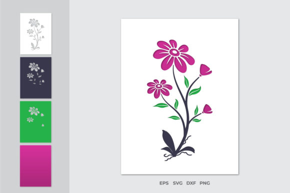 3D Summer Flowers SVG for Shapes