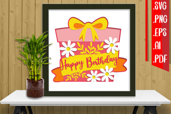 Birthday 3D SVG for Shadow Boxes