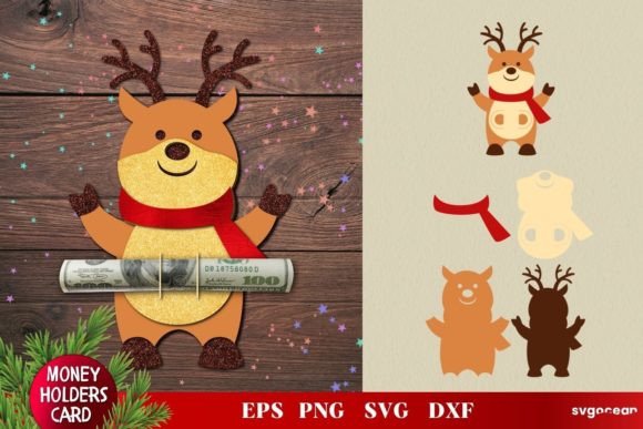 Christmas Deer Money Holder SVG: 3D Design Review