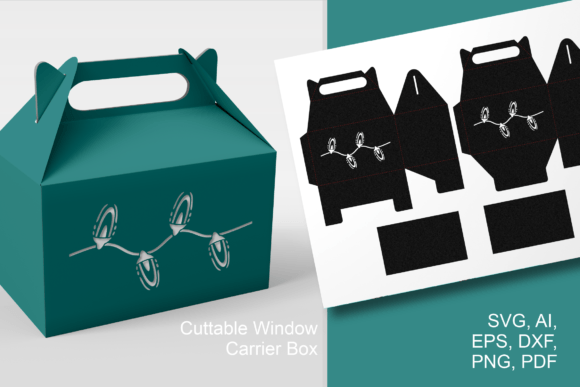 Christmas Lights Gable Box Template: 3D SVG Gift Boxes