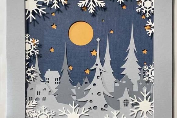 Christmas Village Shadow Box: 3D SVG Review