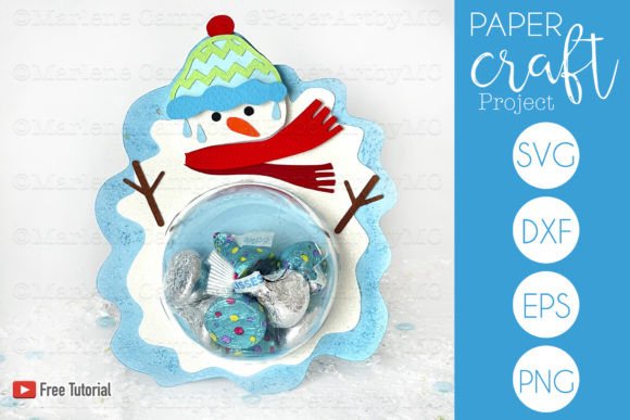 Cut Files Snowman Candy Holder 3D SVG Christmas
