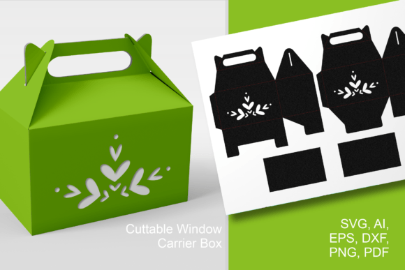 Folk Style Embellish Gable Box Template: 3D SVG Shapes