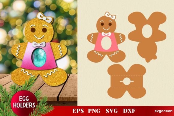 Gingerbread Man Egg Holder 3D SVG for Christmas