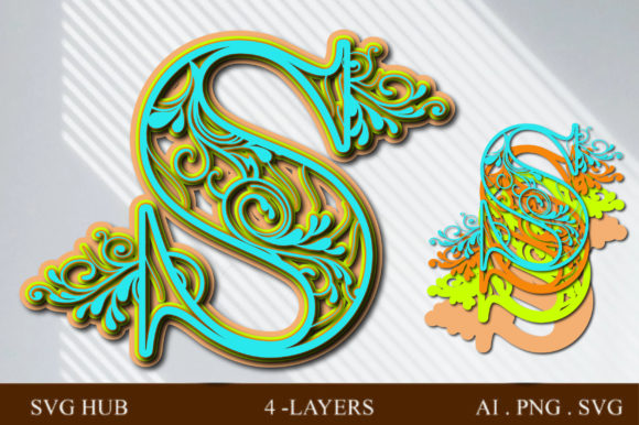 Layered Floral Letter S: 3D SVG Shapes Review