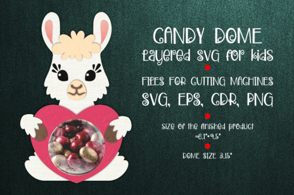Llama Candy Dome Valentine 3D SVG Shapes