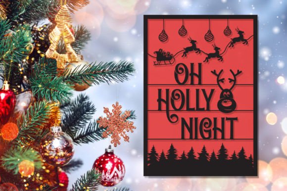 Oh Holly Night Christmas Card 3D SVG Review