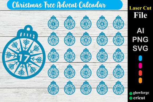 Snowflake Christmas Advent Countdown 3D SVG