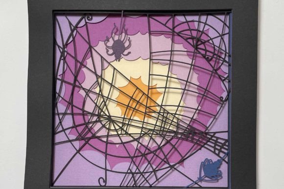 Spider and Spiderwebs Shadow Box: A 3D SVG Halloween Review