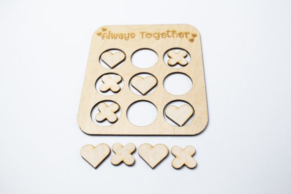 Valentine's Tic Tac Toe: 3D SVG for Holidays